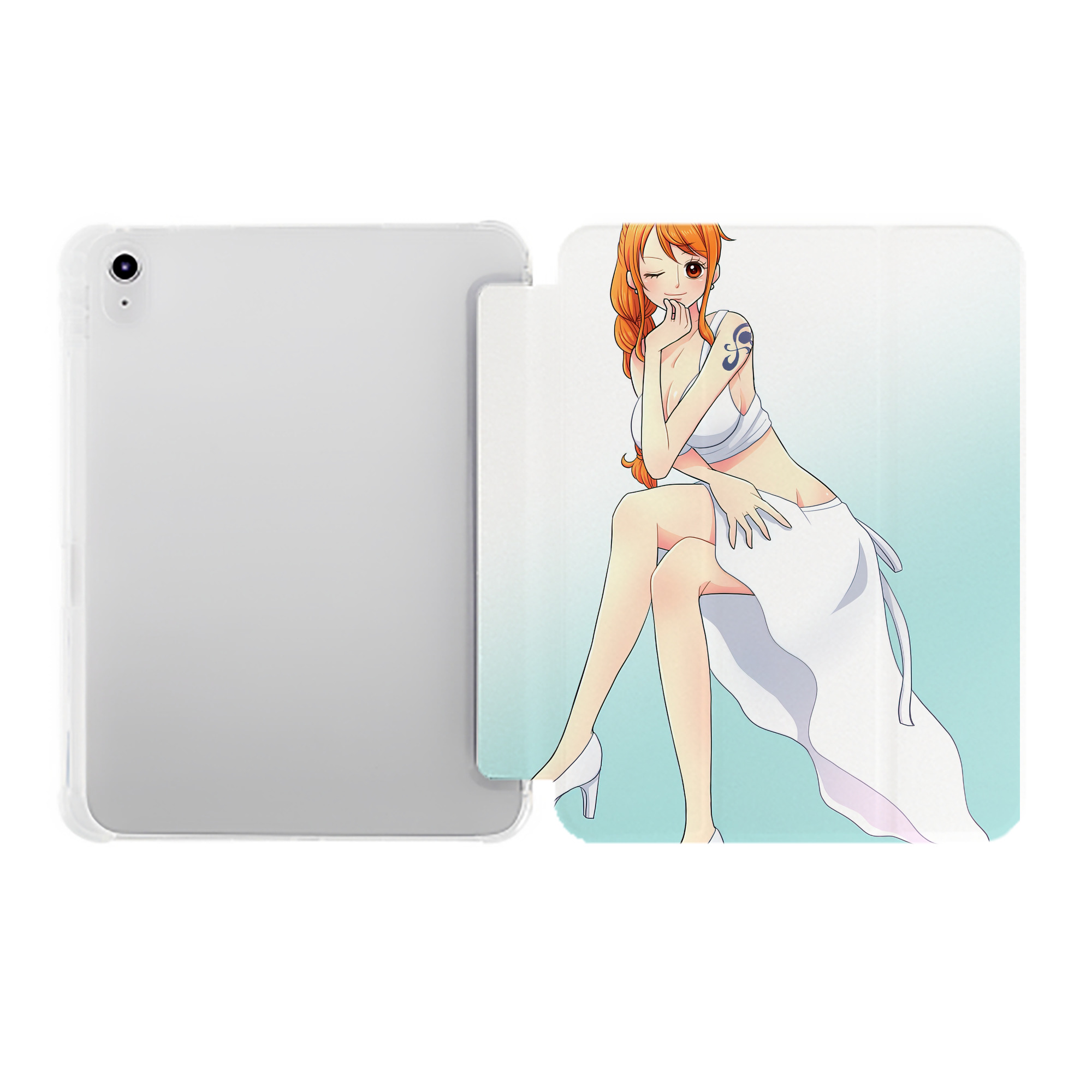 （画像用） ワンピース ONE PIECE IPad ケース ペン収納付き 三つ折りスタンド PUレザー×シリコン 対応機種9.5/10.5/10.9インチ